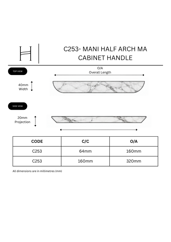 C253 - Red Mani Half Arch Cabinet Handle
