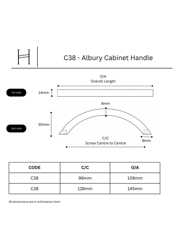 C38 - Albury Cabinet Handle