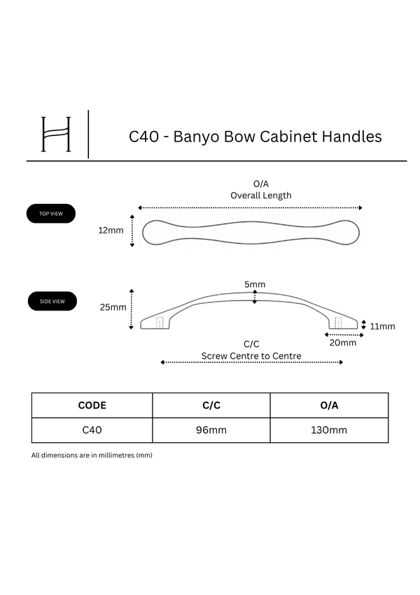 C40 - Banyo Bow Cabinet Handles