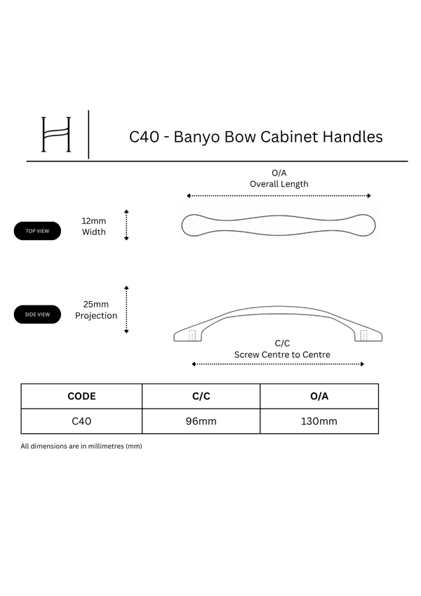 C40 - Banyo Bow Cabinet Handles