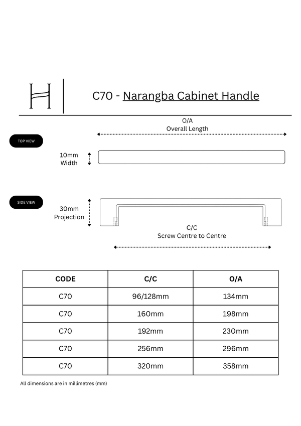 C70 - Narangba Cabinet Handle