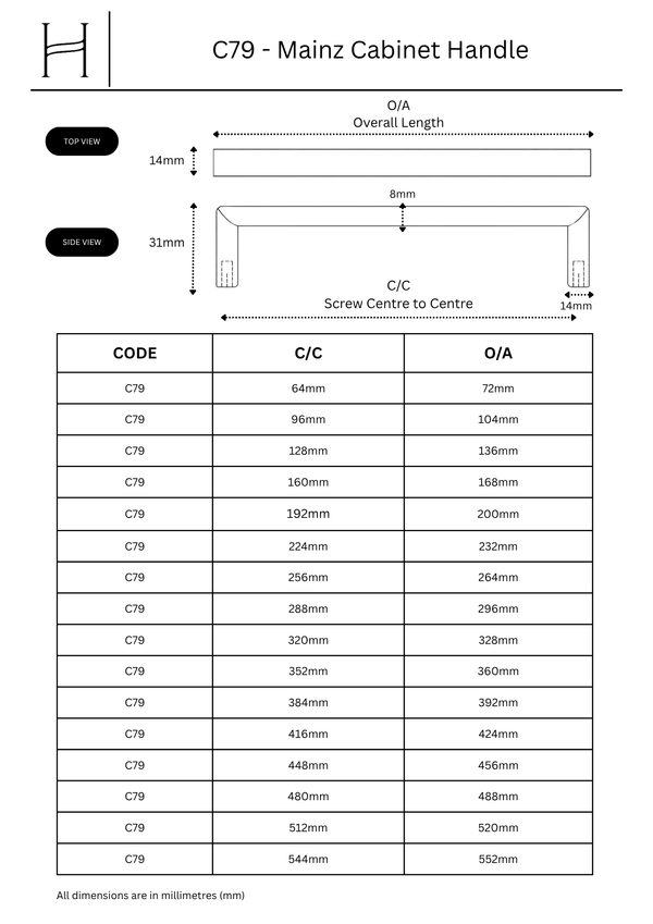 C79 - Mainz Cabinet Handle