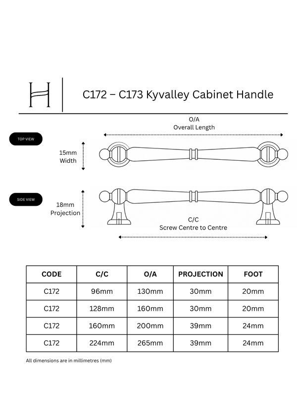 C172 – C173 Kyvalley Cabinet Handle