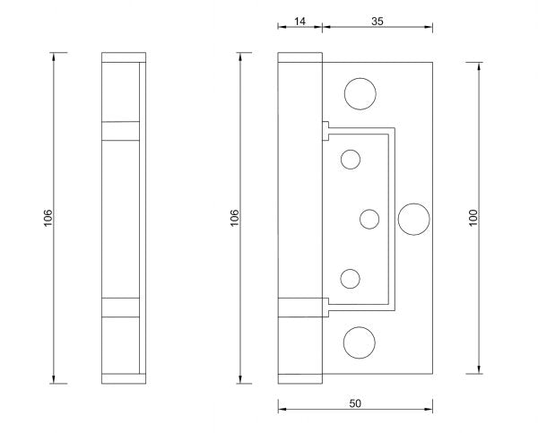 T22 – Medium Duty Hirline Hinge