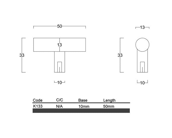 K133- T Bar Knob
