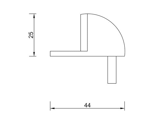 T43 - Half Moon Floor Door Stop
