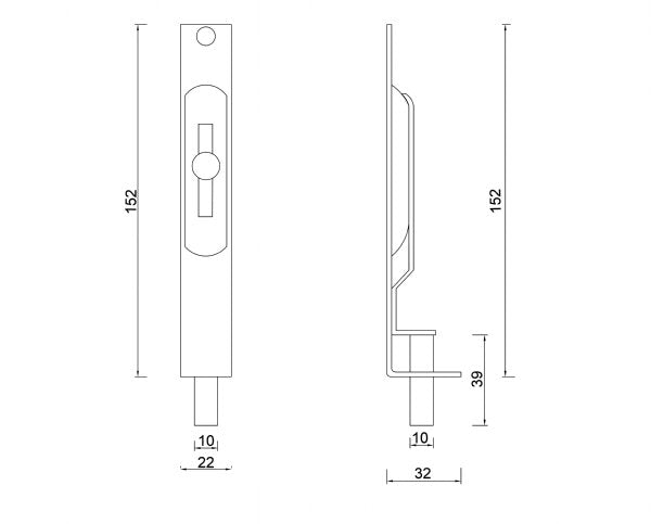T24 - Edge Stainless Steel Flush Bolt