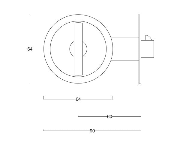 T1 - Round Cavity Sliding Door Privacy Lock Set
