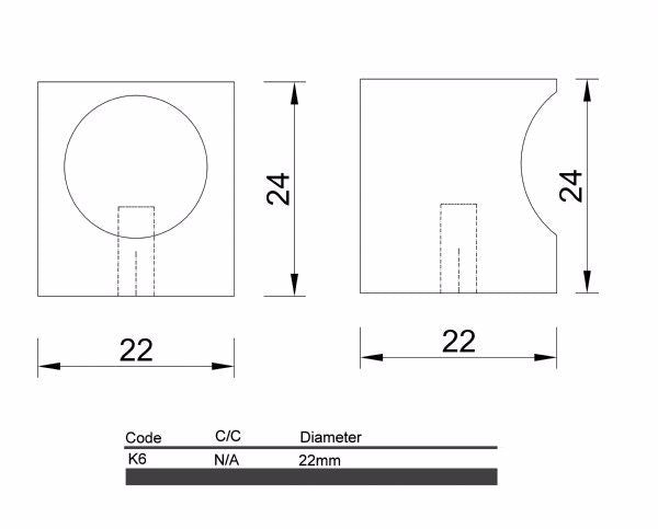 K6 - Thumb Pull Cylinder Knob