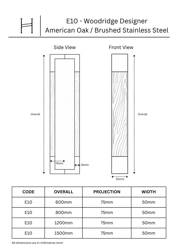 E10- Woodridge Designer Entrance Pull Handle