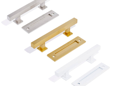E51 - Square 300mm Barn Door Handle Set