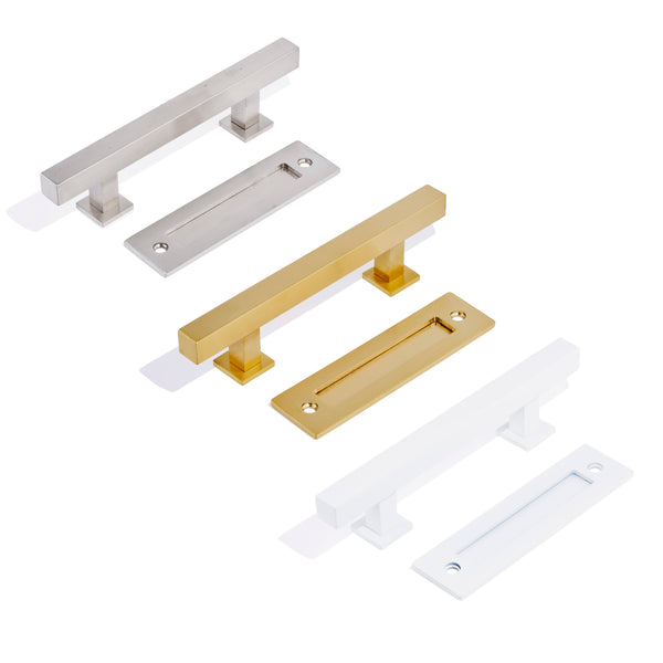 E51 - Square 300mm Barn Door Handle Set