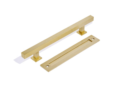 E51 - Satin Gold 450mm Barn Door Handle Set