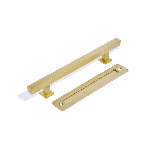 E51 - Satin Gold 450mm Barn Door Handle Set