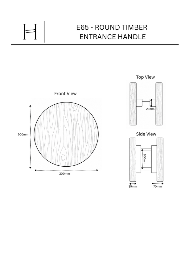 E65 - Round Timber Entrance Handle