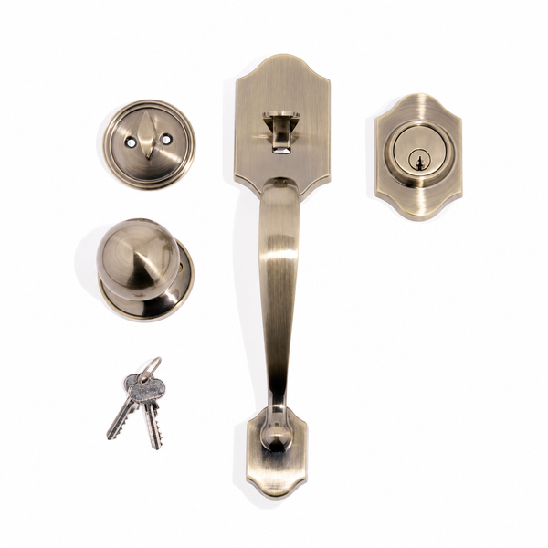 E77 - Hahndorf Antique Bronze Single Cylinder Handleset - Round Knob