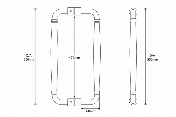 E81 - Castlemaine Brass Entrance Handle