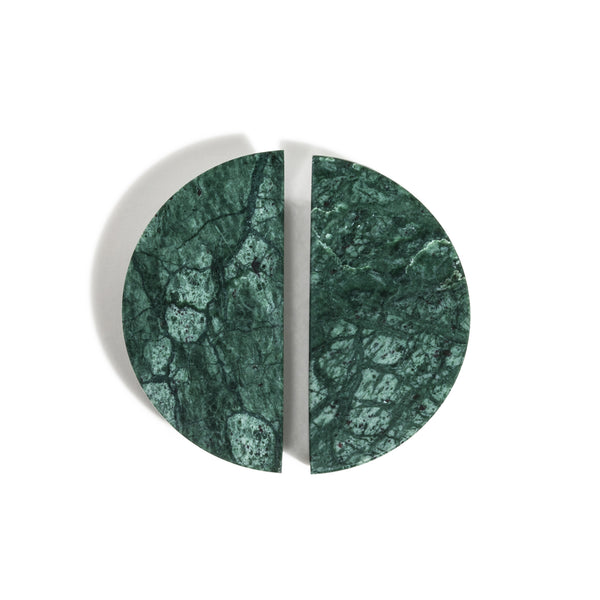 K157- Green Marble Mani Half Moon Knob