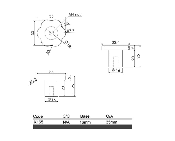 K165 - Moana Timber Knob