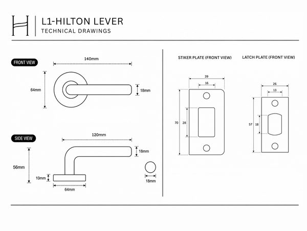 L1 - Hilton Brushed Stainless Steel Lever