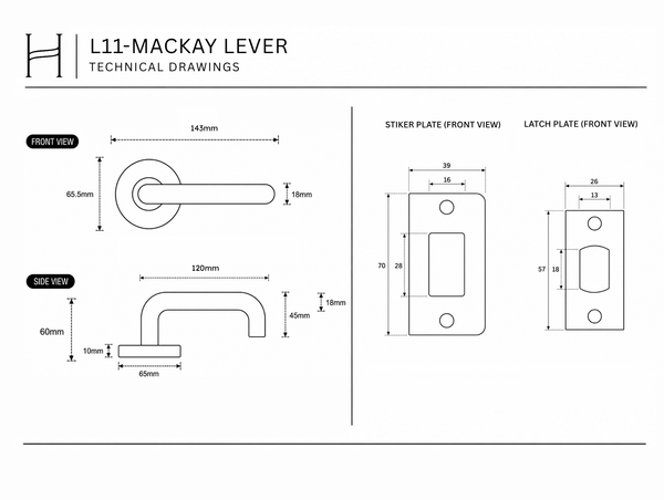 L11 - Mackay Brushed Stainless Steel Lever