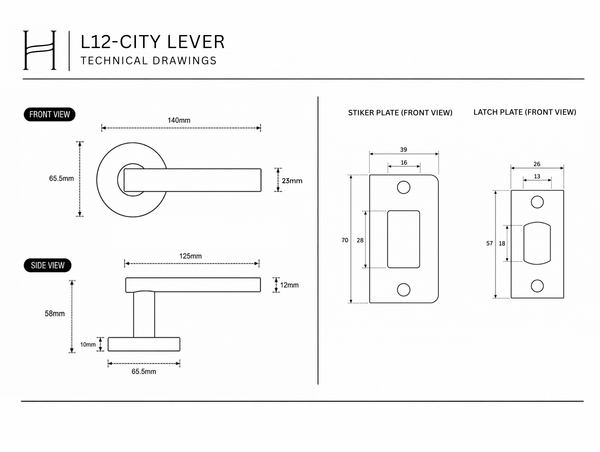 L12 - City Brushed Stainless Steel Lever
