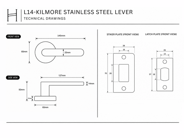 L14 - Kilmore Stainless Steel Lever