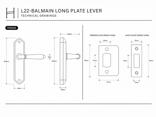 L22- Balmain Long Plate Lever