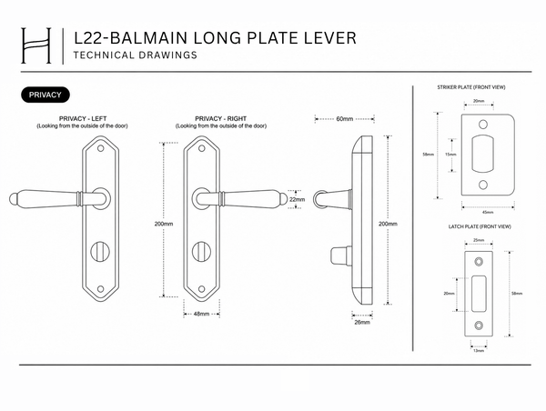 L22- Balmain Long Plate Lever