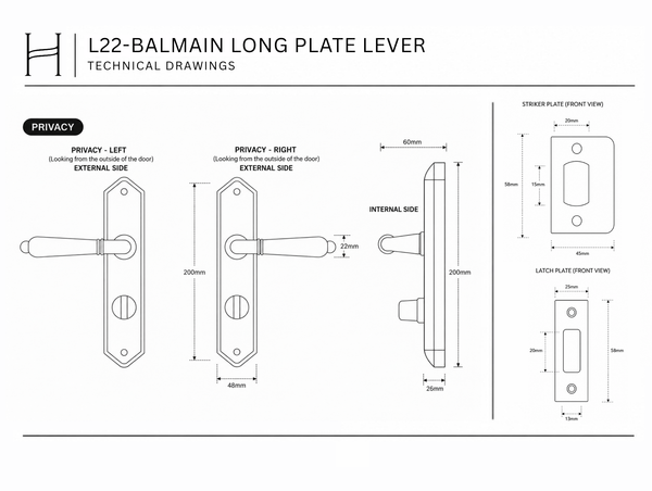 L22- Balmain Long Plate Lever