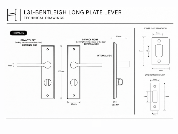 L31 - Bentleigh Long Plate Lever