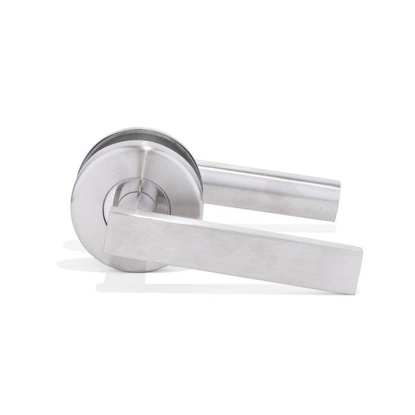 L3- Designer Round Brushed Stainless Steel Lever