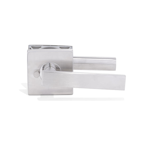 L3 - Designer Square Brushed Stainless Steel Lever