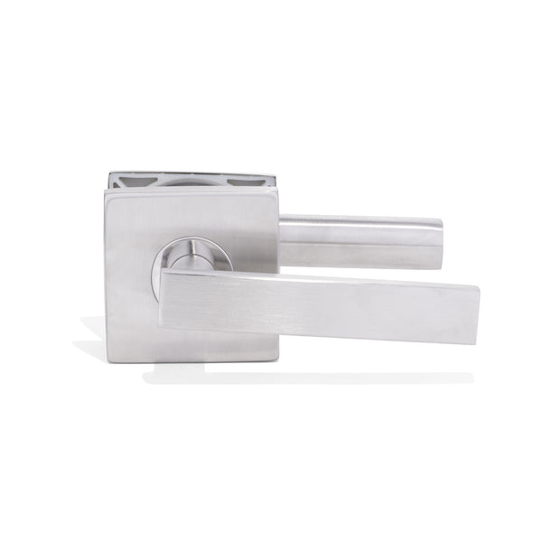 L3 - Designer Square Brushed Stainless Steel Lever