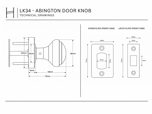 LK34 - Abington Door Knob