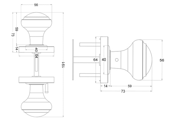 LK34 - Abington Door Knob