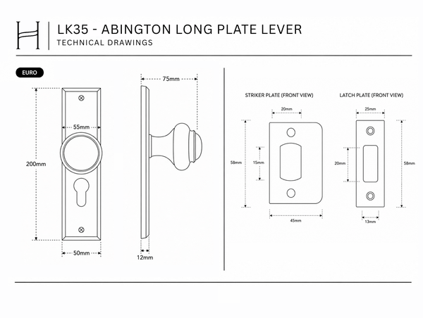 LK35 - Abington Long Plate Lever