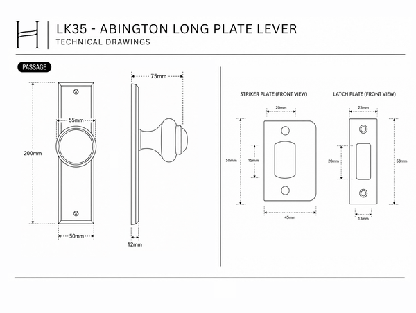 LK35 - Abington Long Plate Lever