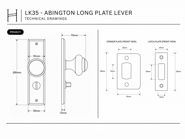 LK35 - Abington Long Plate Lever