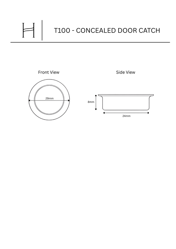 T100 - Concealed Magnetic Door Catch