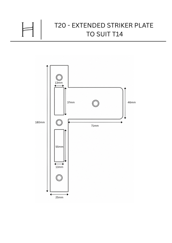 T20 - Extended Striker Plate to suit T14