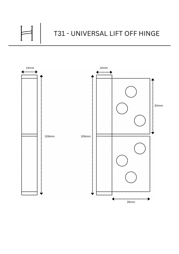 T31 - Universal Lift Off Hinge
