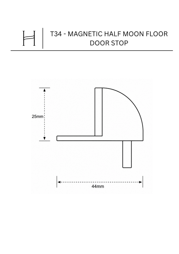 T34 - Magnetic Half Moon Floor Door Stop