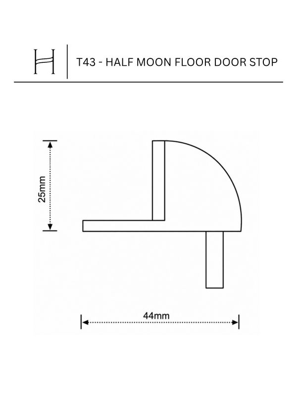 T43 - Half Moon Floor Door Stop