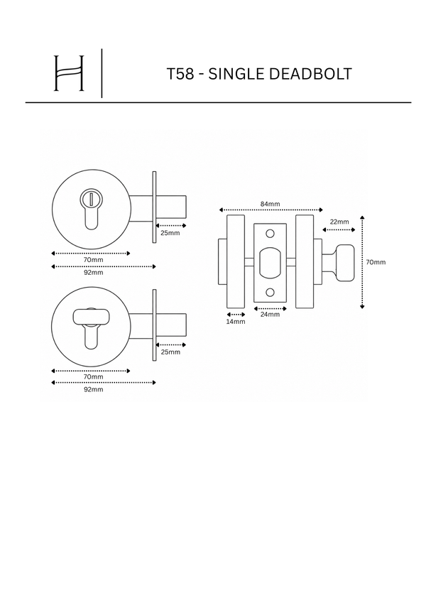 T58 - Single Deadbolt