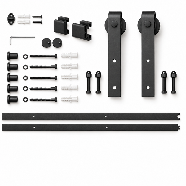 T73 - Matt Black Barn Door Track Kit