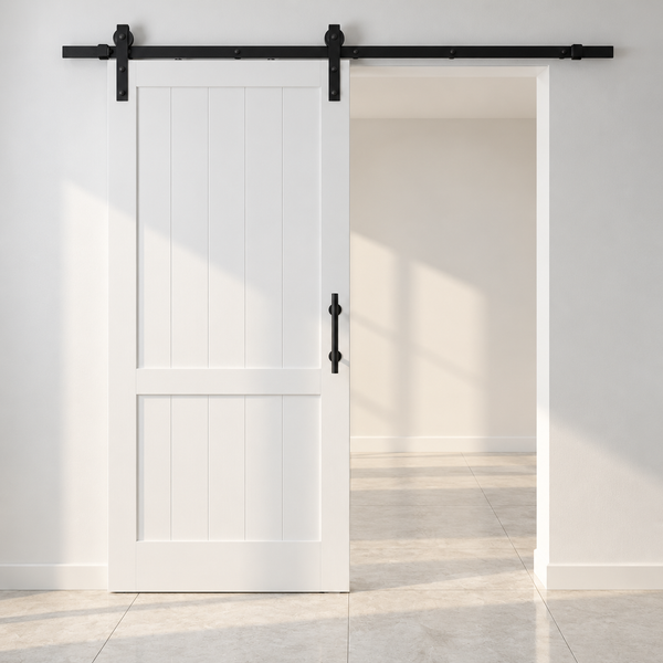 T73 - Matt Black Barn Door Track Kit