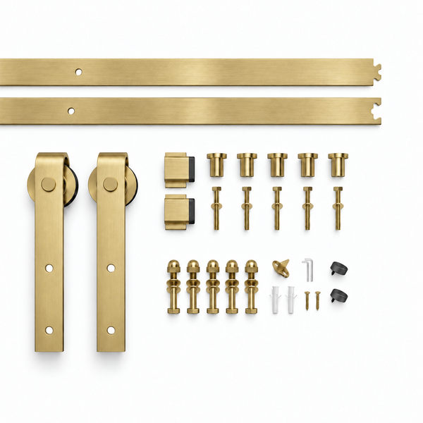 T73 - PVD Satin Gold Barn Door Track Kit