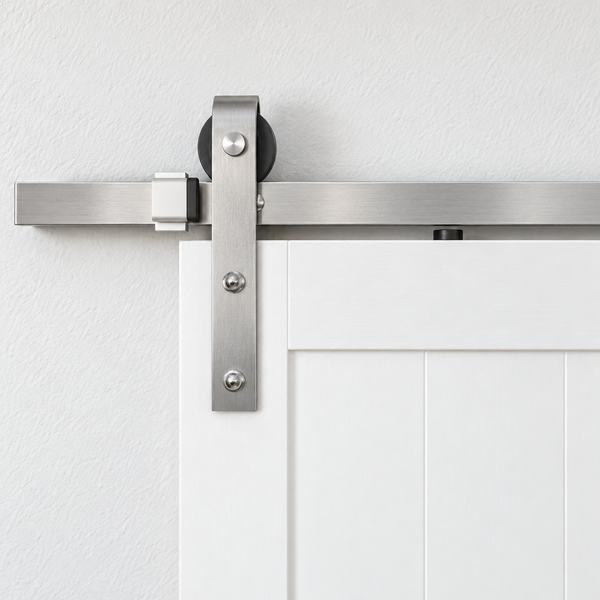 T73 - Brushed Stainless Steel Barn Door Track Kit