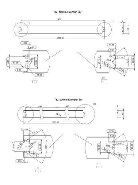 T82 - Barn Door Track Extension Kit